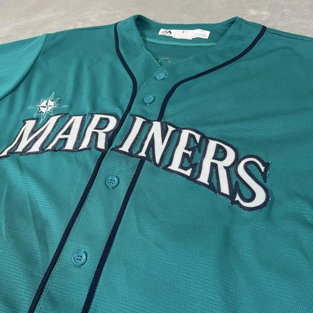 Robinson Cano #22 Seattle Mariners Stitched Majestic MLB Mens XL Jersey Teal